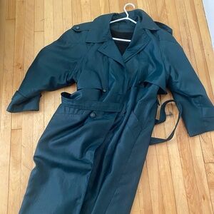 french emerald dark green vintage trench coat